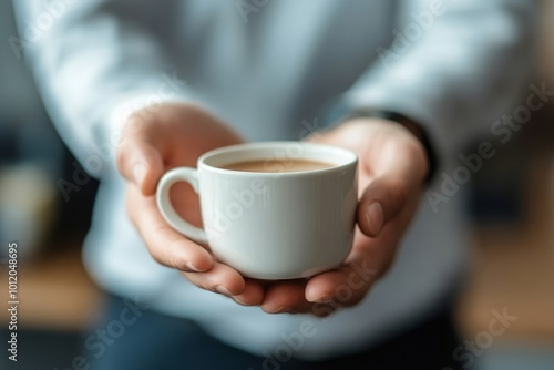 Man Refusing Cup Of Coffee Offered By Person, Generative AI