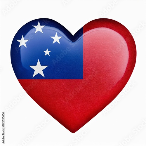 Free Download サモアの国旗のハート(Heart of Samoa flag on white.)
 - GFXLoad