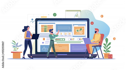 E-commerce team developing new online store features in a tech-savvy environment