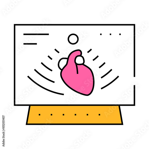 heart ultrasound line icon vector. heart ultrasound sign. isolated symbol illustration