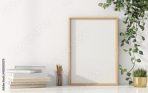 Wallpaper Mural Small vertical wooden frame mockup in scandi style Torontodigital.ca