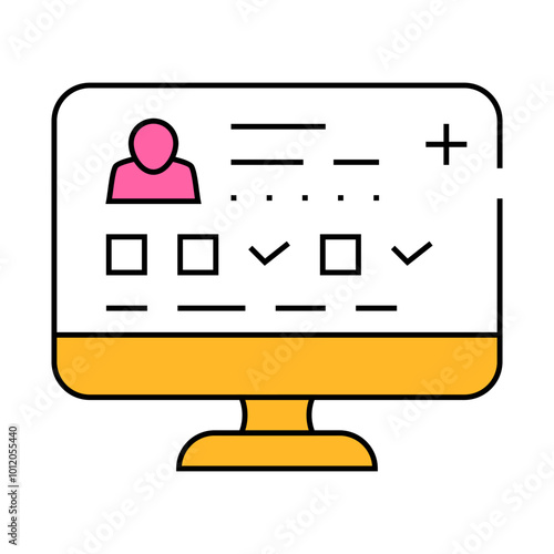 digital medical card line icon vector. digital medical card sign. isolated symbol illustration