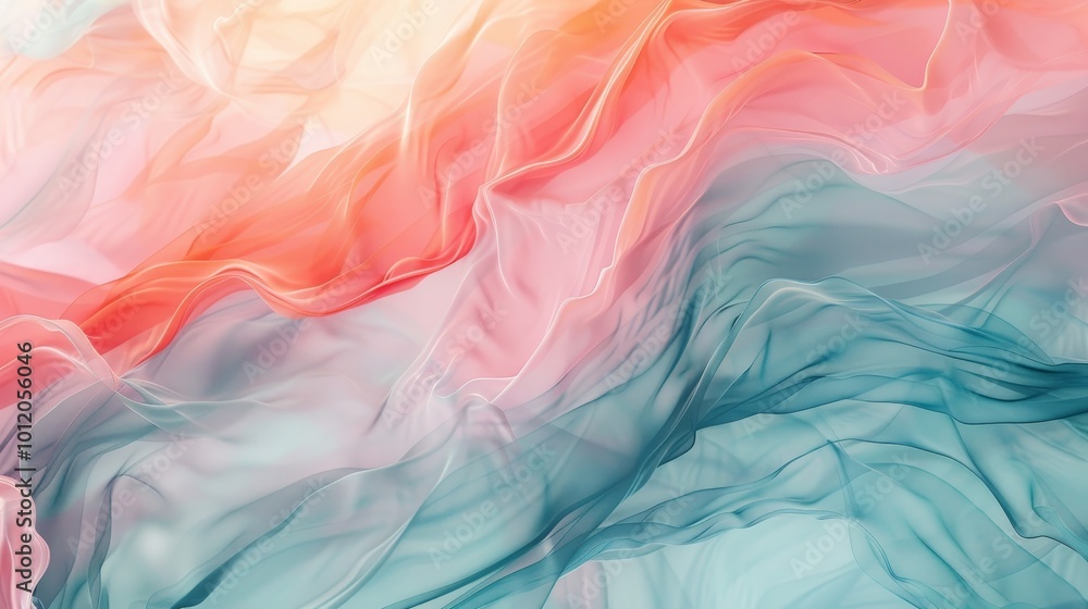Fototapeta premium Pastel Dreams Serene Abstract Artwork with Flowing Brushstrokes Perfect for Backgrounds and Design Projects