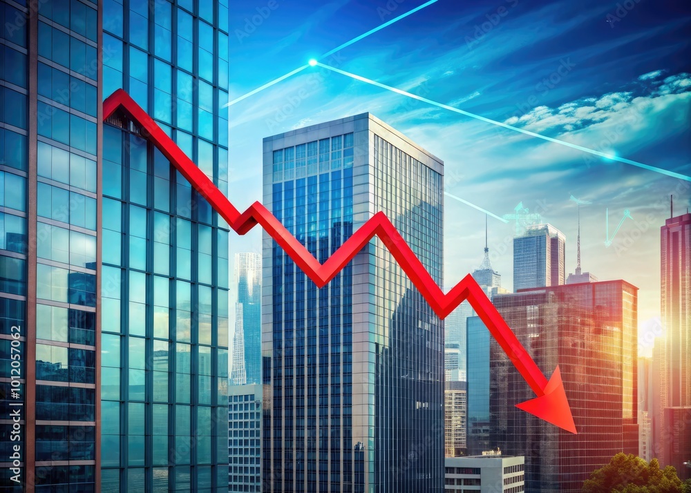 Declining Sales Graph with Red Arrow Representing Low Sales Performance and Business Challenges Declining Sales Graph with Red Arrow Representing Low Sales Performance and Business Challenges