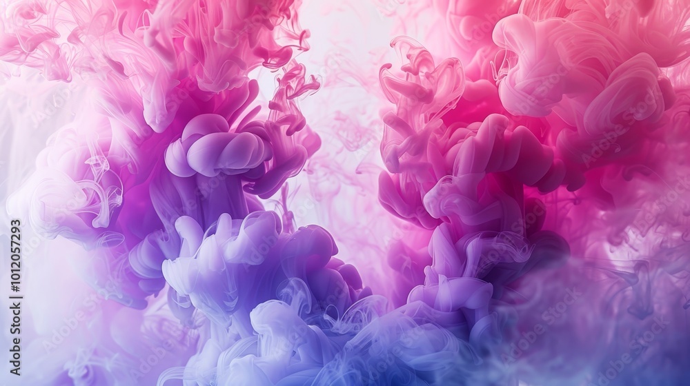 Fototapeta premium Vibrant Pink and Purple Ink Fusion Abstract Background for Creative Designs Colorful Liquid Art for Graphic Design Projects