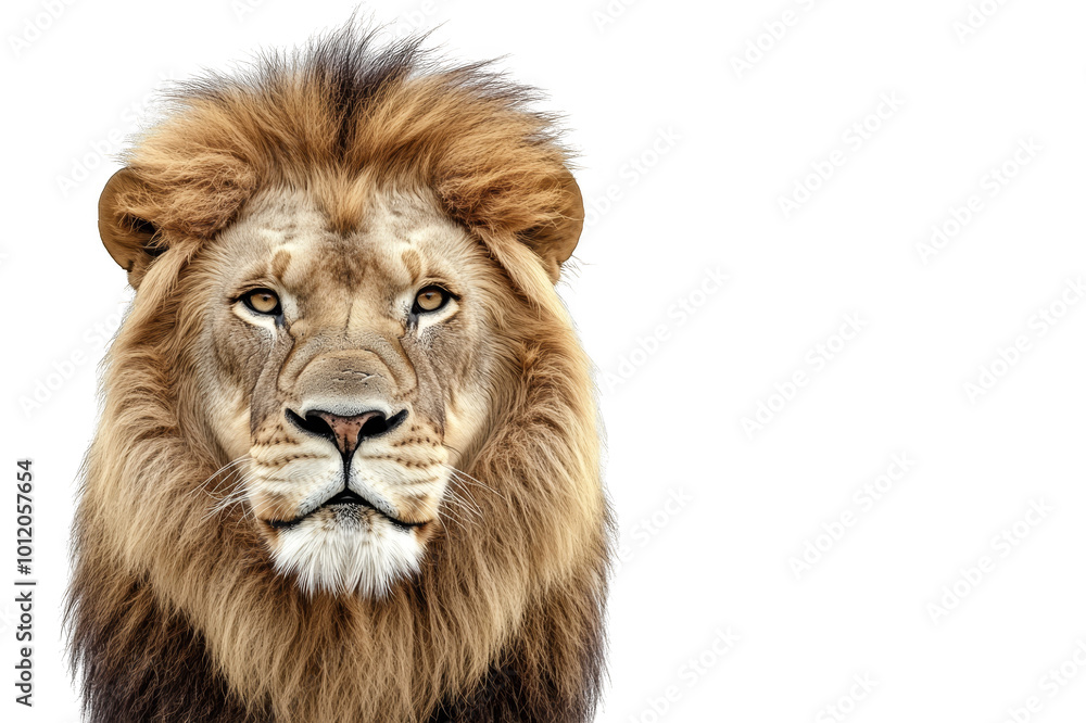Lion head close up on transparent background Lion head close up on transparent background