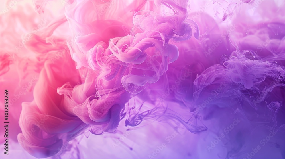 Fototapeta premium Vibrant Pink and Purple Ink Swirls Captivating Abstract Background for Artistic Projects