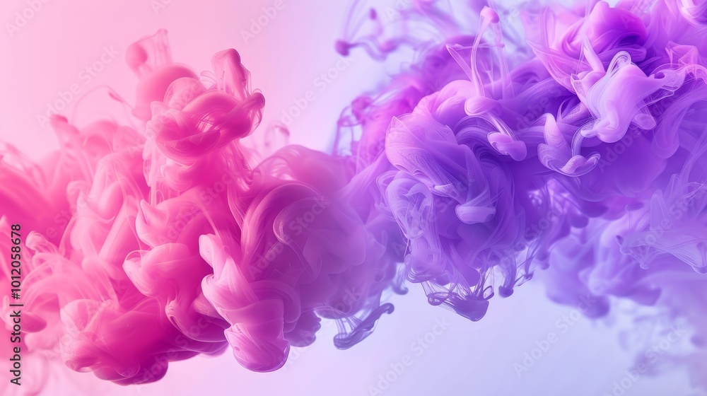 Fototapeta premium Vibrant Watercolor Explosion Abstract Pink and Purple Ink Swirls for Bold and Creative Designs