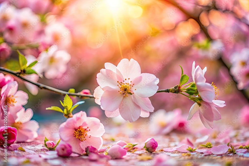Delicate Pink Flower Petals Against a Soft Background in a Beautiful Natural Setting of Springtime Delicate Pink Flower Petals Against a Soft Background in a Beautiful Natural Setting of Springtime