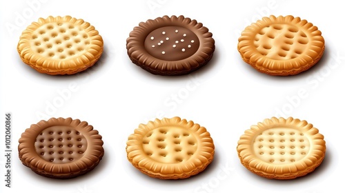 Set of Crispy Cracker Cookies. AI generated illustration