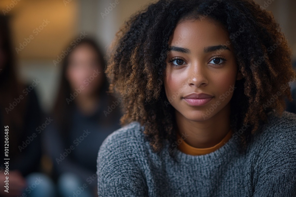 Portrait of young African-American man smiling at camera while sitting at table in business meeting, copy space, Generative AI Portrait of young African-American man smiling at camera while sitting at table in business meeting, copy space, Generative AI