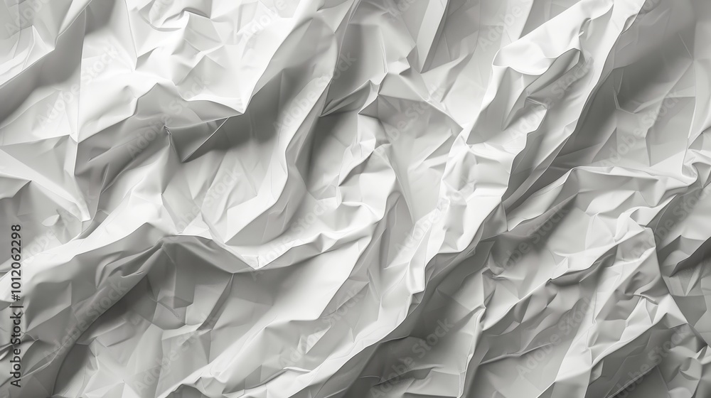 Obraz premium Dynamic Light and Shadow Abstract Crumpled Paper Texture Background for Graphic Design Projects