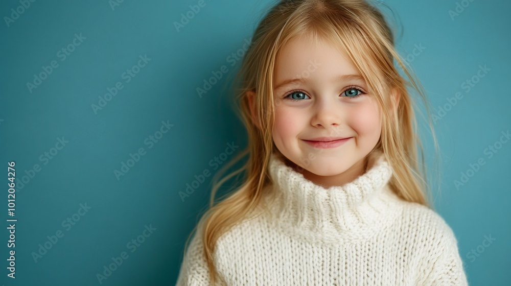 Blonde smiles in white sweater Blonde smiles in white sweater