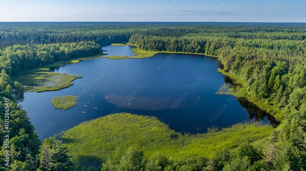 Landscape, Nature, Large Lake with Ducks and Boats, Lush Green, View from Above, Wallpaper, Cover and Screen for Smartphone, PC, Laptop, 9:16 and 16:9 Format Landscape, Nature, Large Lake with Ducks and Boats, Lush Green, View from Above, Wallpaper, Cover and Screen for Smartphone, PC, Laptop, 9:16 and 16:9 Format
