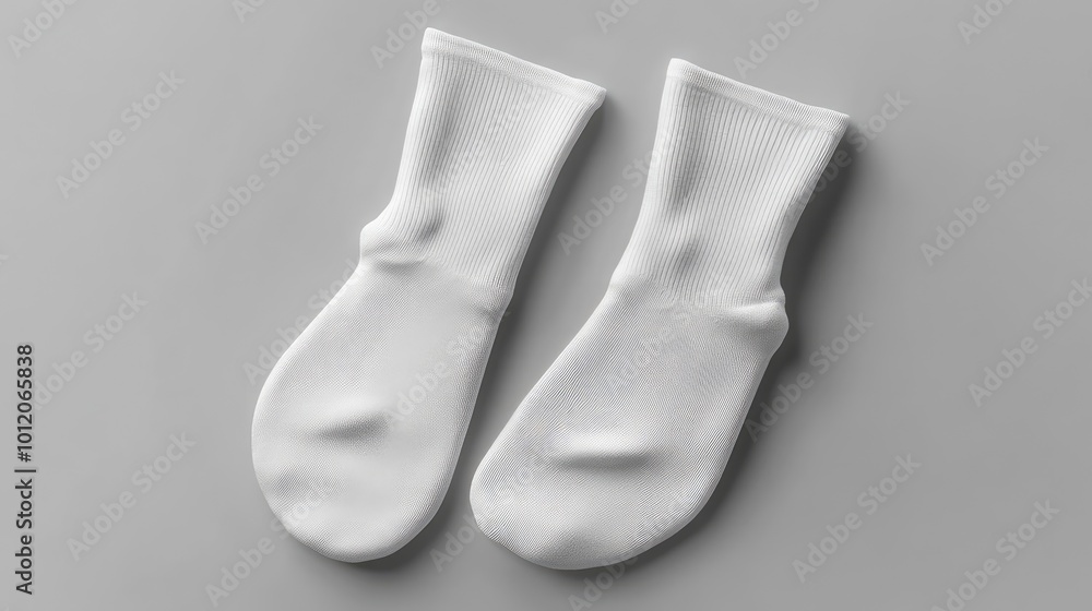 Blank White Socks Template for Design Mockups. AI generated illustration Blank White Socks Template for Design Mockups. AI generated illustration