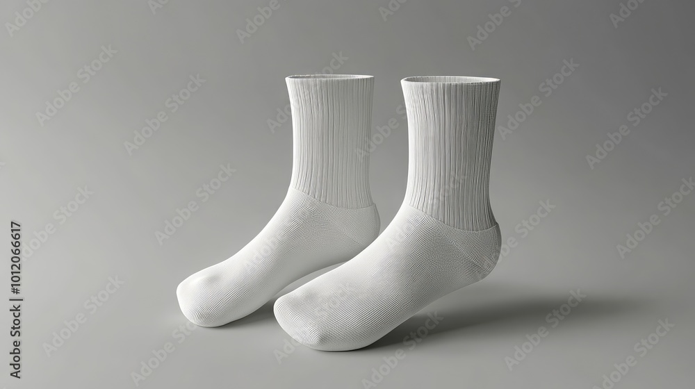 Blank White Socks Template for Design Mockups. AI generated illustration Blank White Socks Template for Design Mockups. AI generated illustration