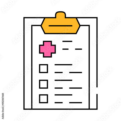 medical checklist line icon vector. medical checklist sign. isolated symbol illustration