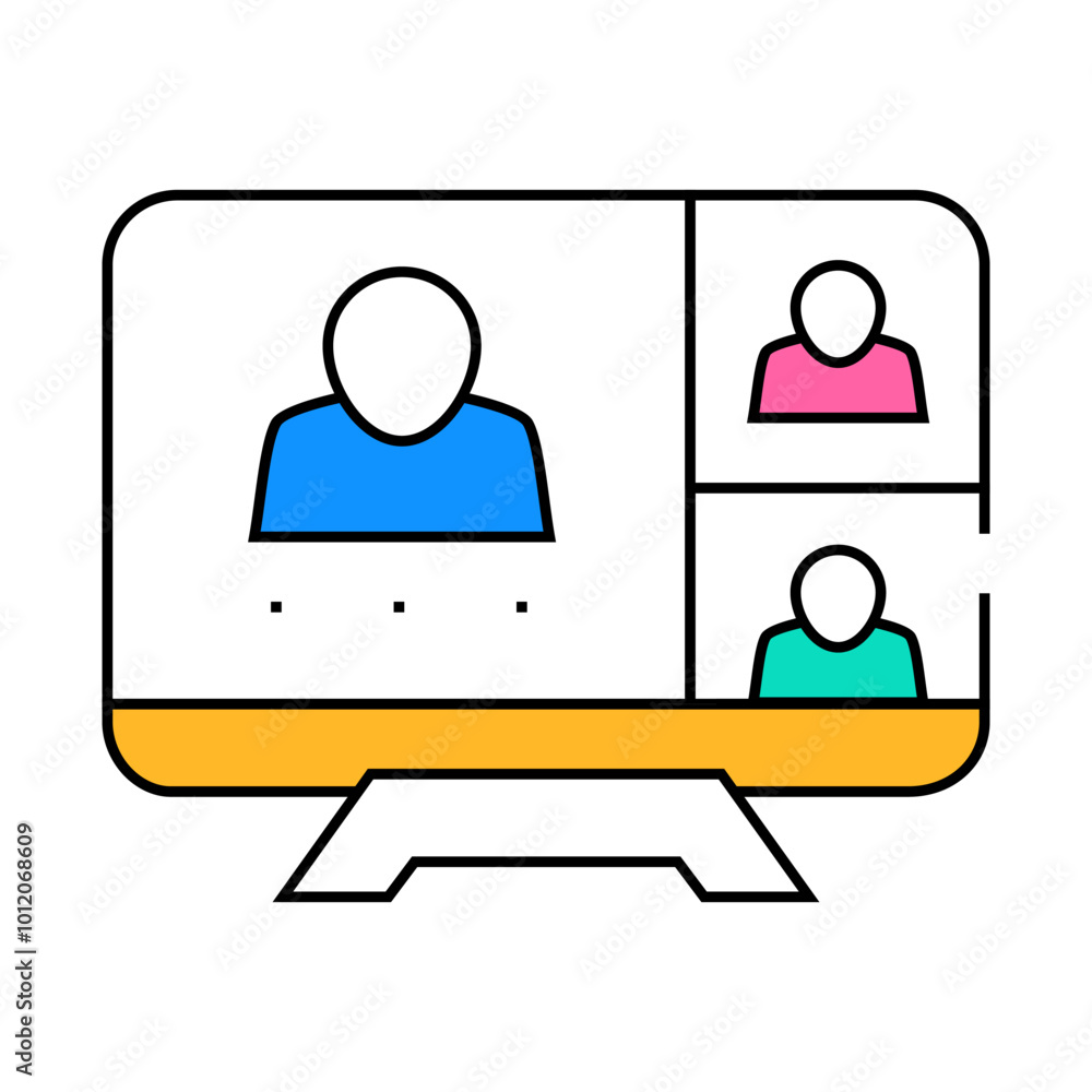 online conference, remote work line icon vector. online conference, remote work sign. isolated symbol illustration online conference, remote work line icon vector. online conference, remote work sign. isolated symbol illustration