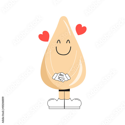 Cute cartoon sesame seed. A useful food additive. Vector illustration