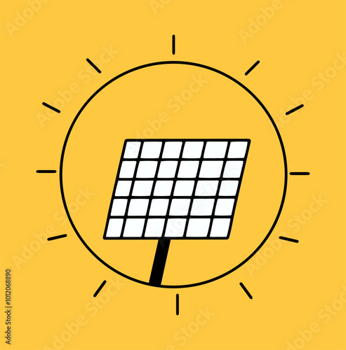 A solar panel. Green energy icon. Photovoltaic panel. Renewable energy. Vector illustration