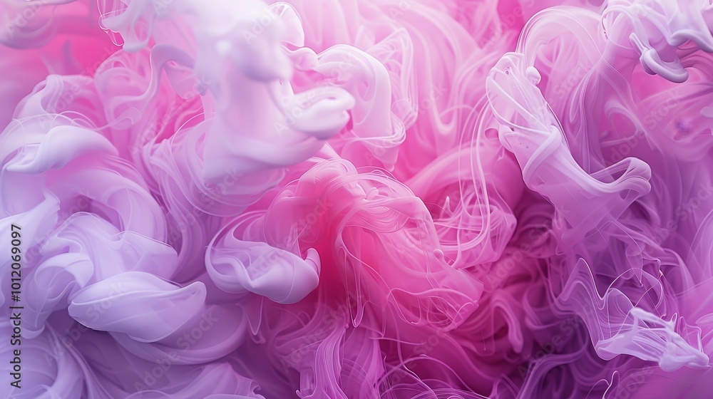 Fototapeta premium Enchanting Swirls Vibrant Pink and Purple Ink Abstract for Stunning Backgrounds