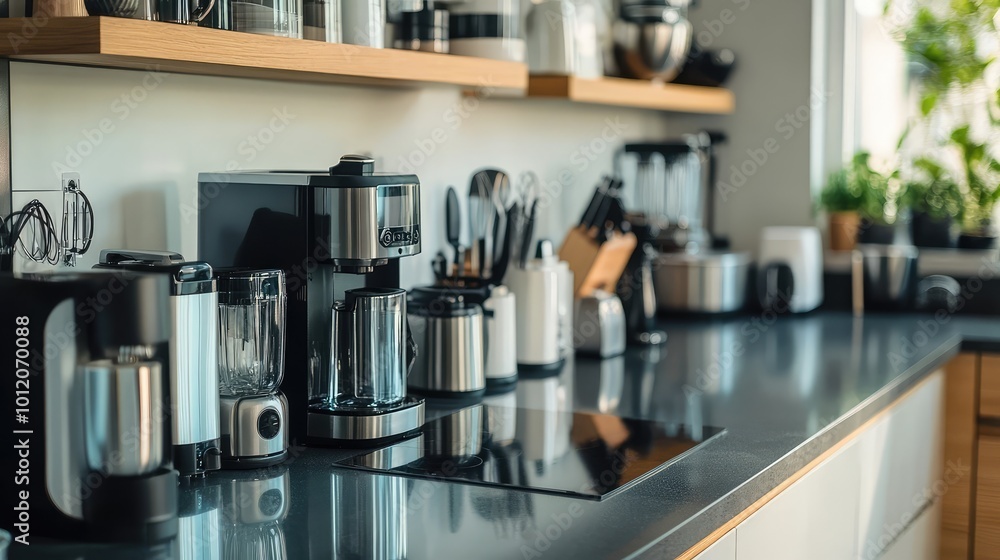 Kitchen Appliances in Modern Kitchen. AI generated illustration Kitchen Appliances in Modern Kitchen. AI generated illustration