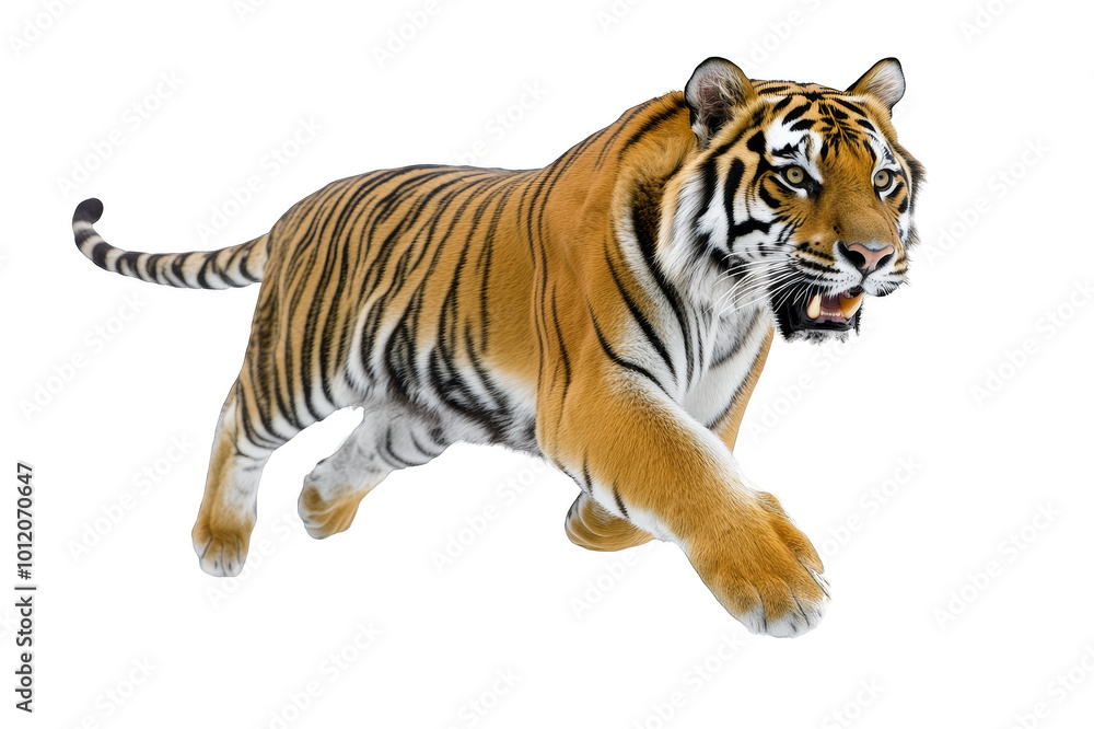 Fototapeta premium Running tiger on transparent background