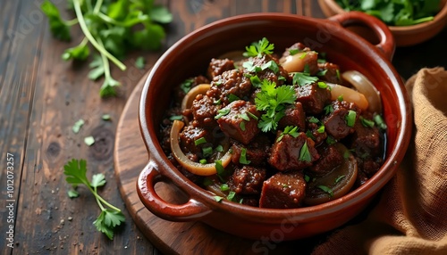 Khar Khuurga Stir-Fried Organ Meats with Onions and Fresh Herbs (Mongolian Cuisine)