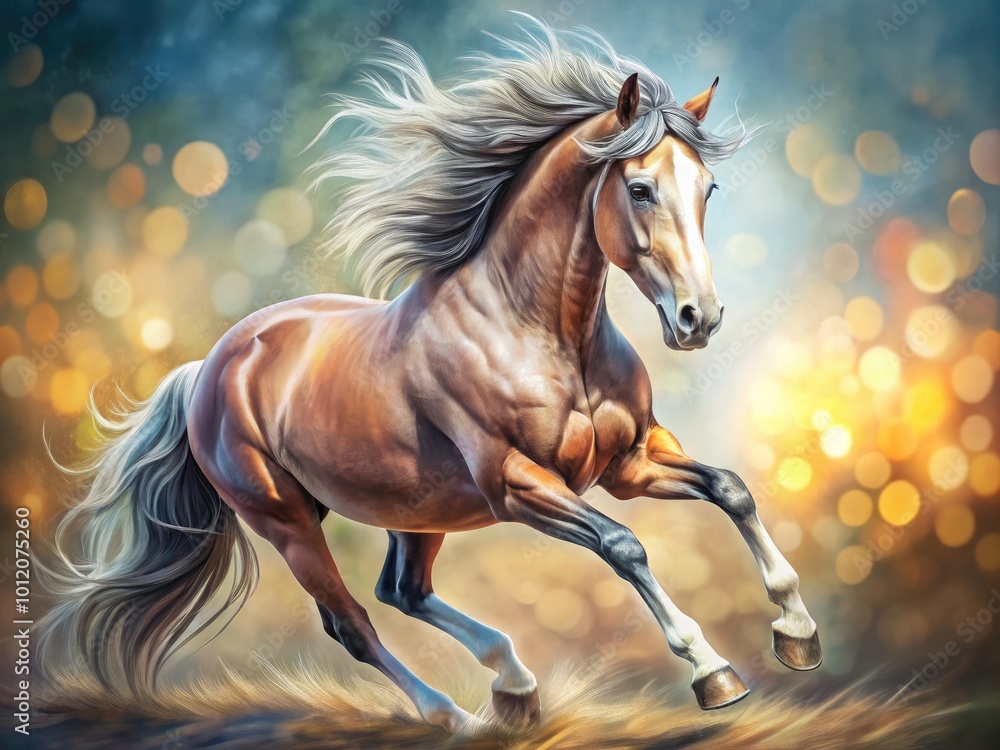 Detailed Artistic Drawing of a Majestic Horse in Motion Capturing Grace and Strength on Paper Detailed Artistic Drawing of a Majestic Horse in Motion Capturing Grace and Strength on Paper