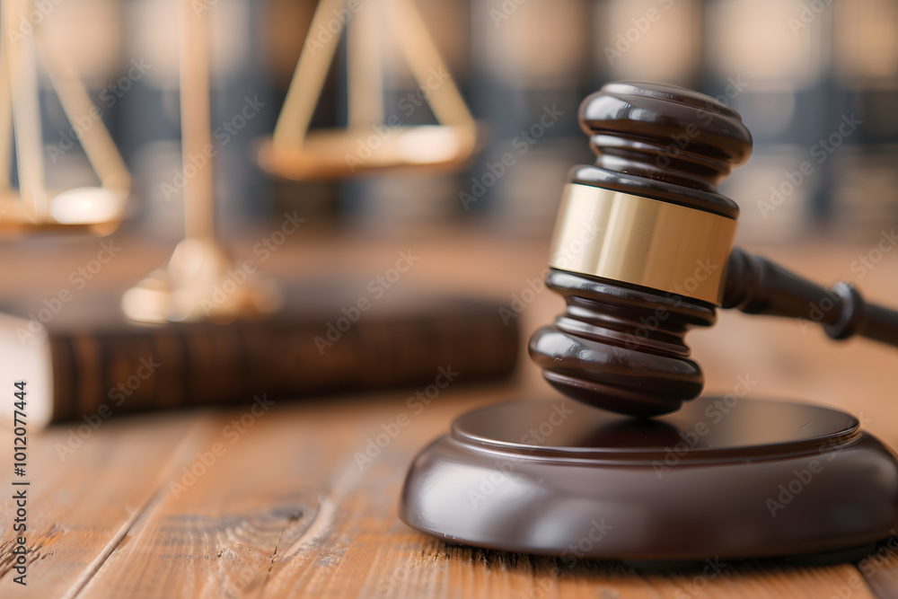 Judge’s Gavel with Books on Wooden Table | Symbol of Legal Authority and Justice in Courtroom Settings Judge’s Gavel with Books on Wooden Table | Symbol of Legal Authority and Justice in Courtroom Settings