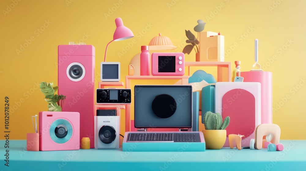 Mega Sale on Electronics. AI generated illustration. Mega Sale on Electronics. AI generated illustration.
