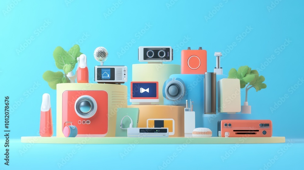 Mega Sale on Electronics. AI generated illustration. Mega Sale on Electronics. AI generated illustration.