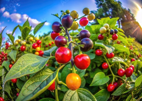 Wallpaper Mural Detailed Close-Up of Deadly Nightshade Plant with Berries and Leaves in Natural Environment Torontodigital.ca