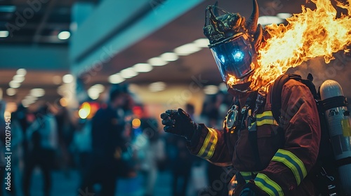 Burning Dragon Cosplay at Comic Convention.