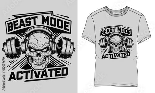 Beast mode activated - Fitness typography vector T-shirt design. motivational and inscription quotes.
perfect for print item and bags, posters, cards. isolated on black background