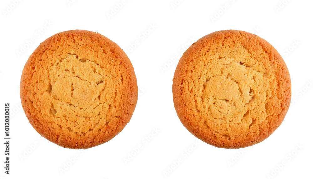 two cookies isolated on white background