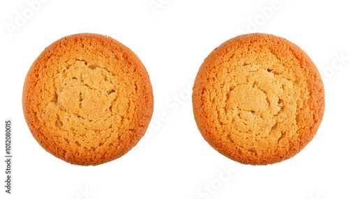 Obraz na płótnie two cookies isolated on white background w salonie