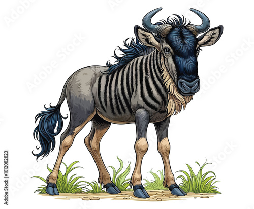 wildebeest color on a white background