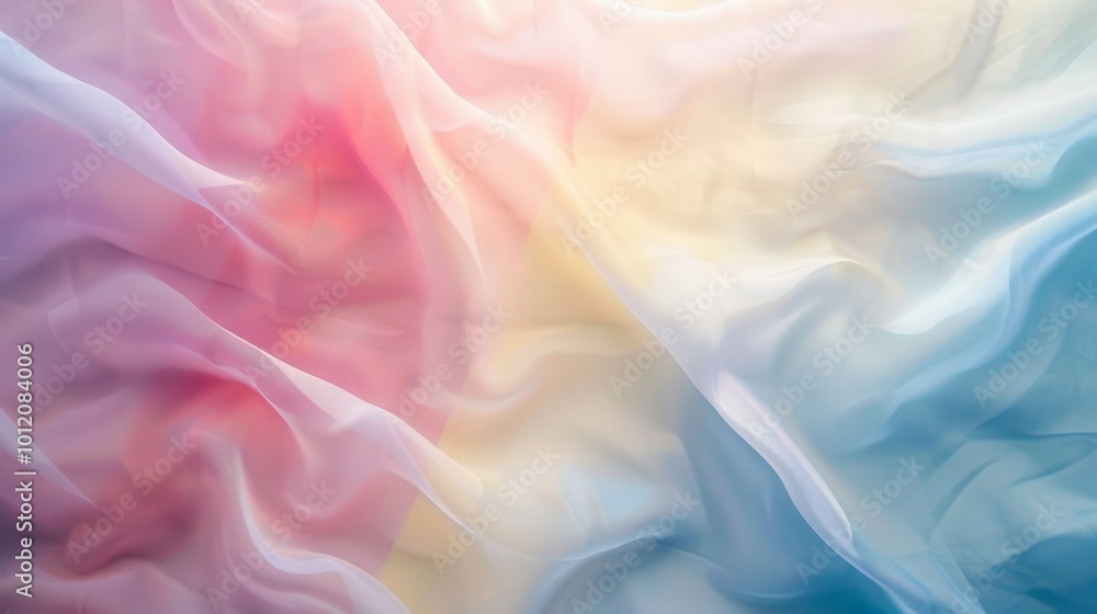 Obraz premium Pastel Dreams Soft Gradient of Pink Blue and Yellow Closeup Abstract Background for Design Inspiration and Creativity