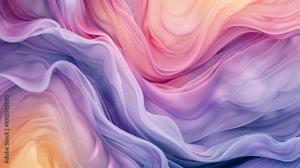 Obraz premium Pastel Dreams Closeup of Abstract Art with Soft Hues and Fluid Lines Modern Minimalist and Serene
