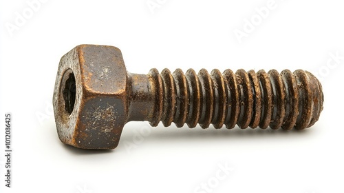 Rusty Bolt and Nut. AI generated illustration.