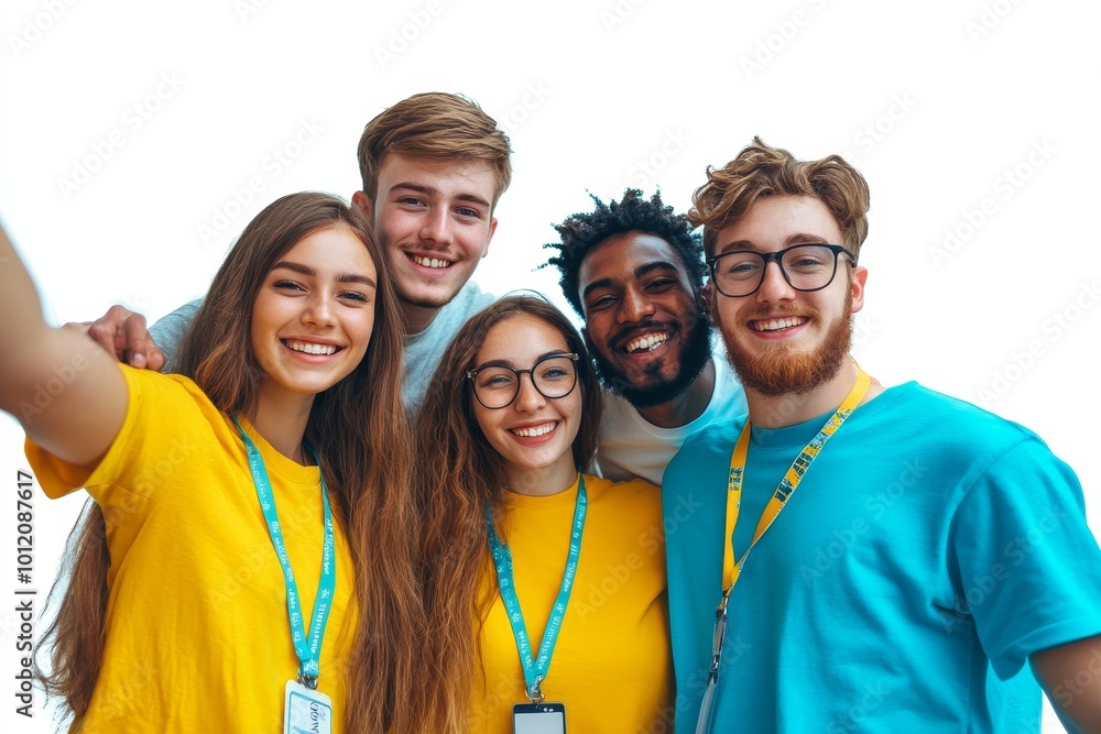 Volunteer People Taking Selfie Photo, Generative AI Volunteer People Taking Selfie Photo, Generative AI