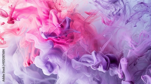 Vibrant Pink and Purple Ink Explosion Abstract Artistic Patterns in Water