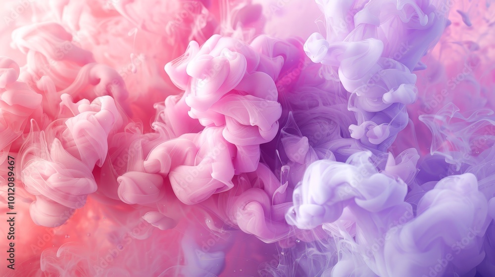 Obraz premium Vibrant Swirling Ink in Water Mesmerizing Artistic Elegance in Pink and Purple Hues