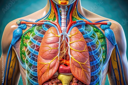 Detailed Labeled Diagram of the Pleural Cavity for Educational and Medical Purposes photo