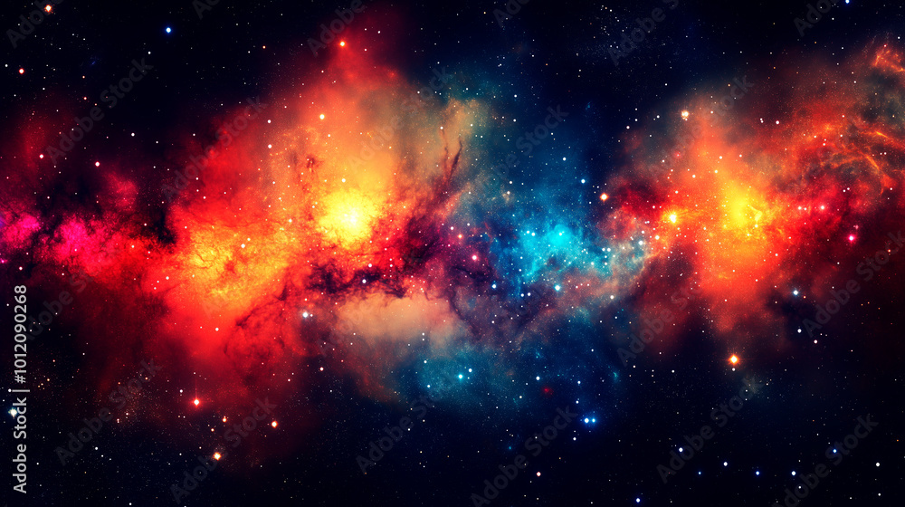 Colorful Nebula in Deep Space with Stars and Galaxies Colorful Nebula in Deep Space with Stars and Galaxies
