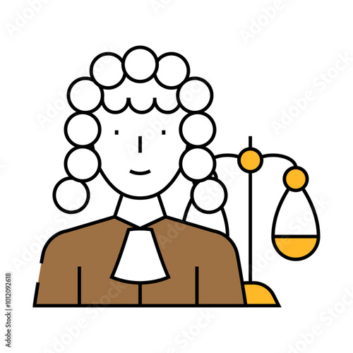 judge woman job line icon vector. judge woman job sign. isolated symbol illustration