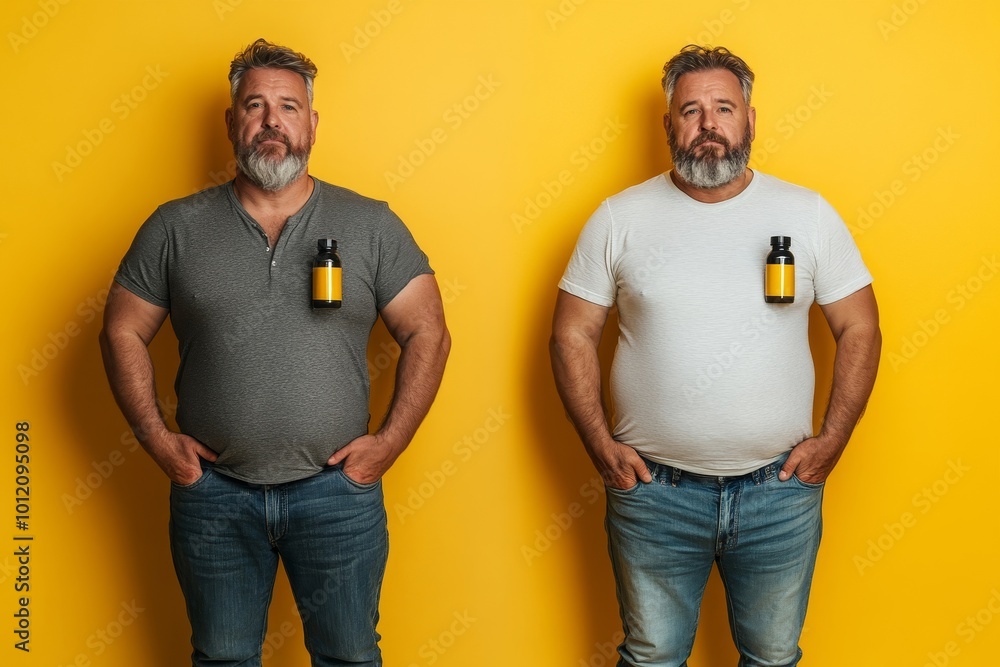 Man Before And After Loosing Fat, Generative AI Man Before And After Loosing Fat, Generative AI