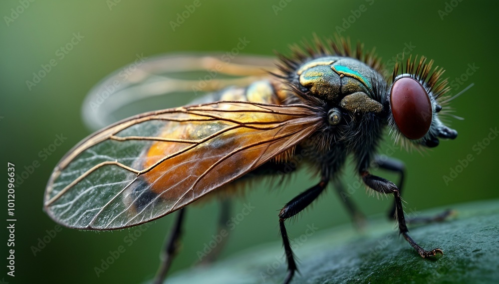 A 3D macro image focusing on the delicate texture of an insect wing, highlighting the iridescent colors and intricate patterns, surrounded by a softly blurred natural background. A 3D macro image focusing on the delicate texture of an insect wing, highlighting the iridescent colors and intricate patterns, surrounded by a softly blurred natural background.