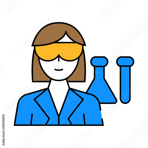 chemist woman job line icon vector. chemist woman job sign. isolated symbol illustration photo